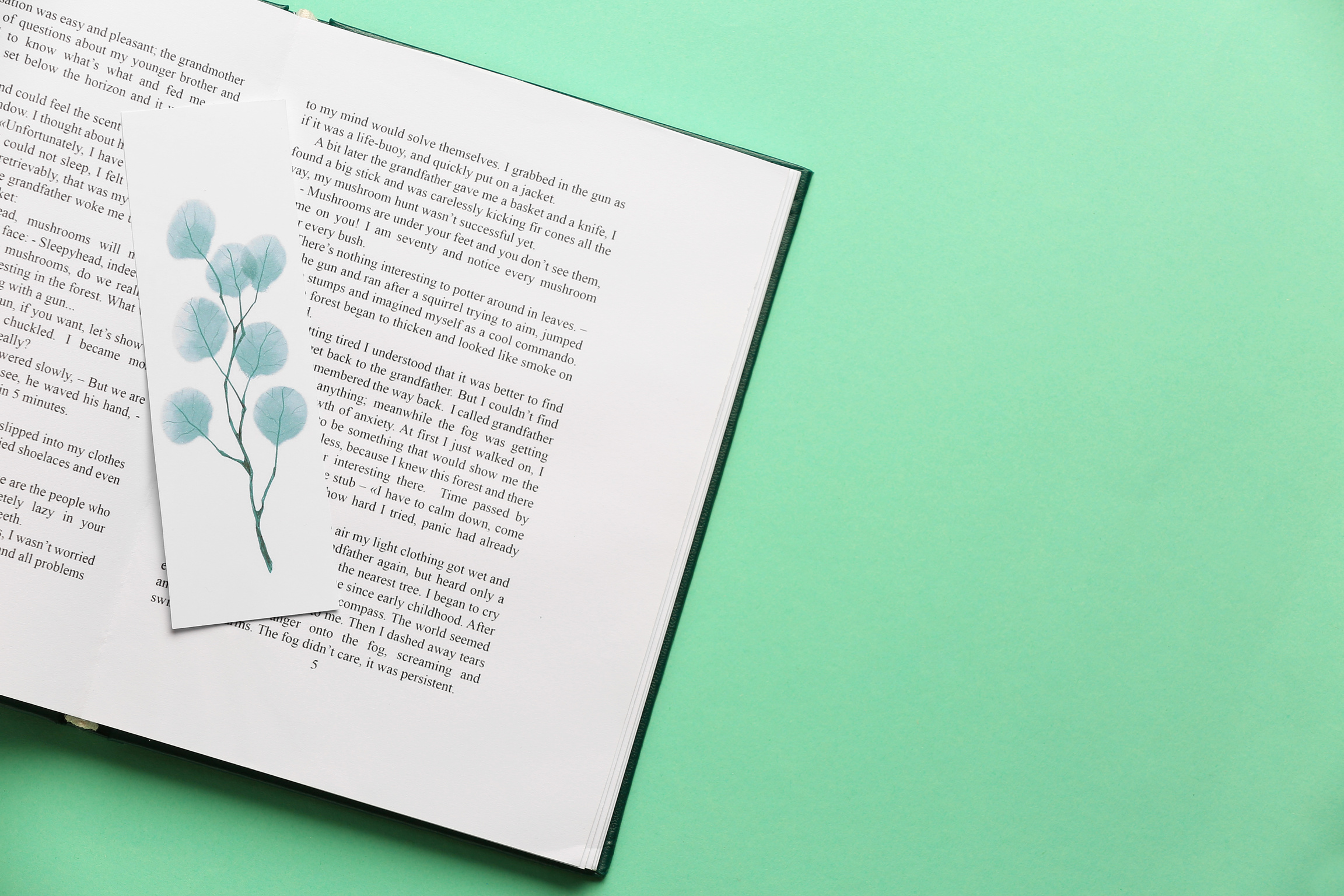 Book with Bookmark on Color Background